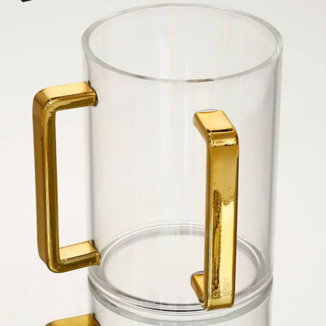 נטלת אקריליק - ידיות זהובות