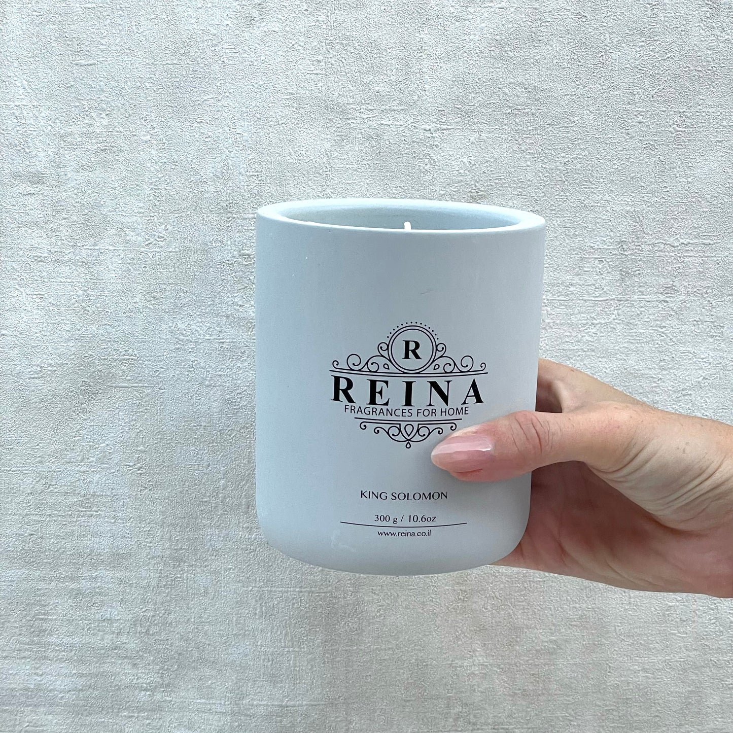 נר ריחני בכלי בטון בניחוח ספא יוקרתי KING SOLOMON