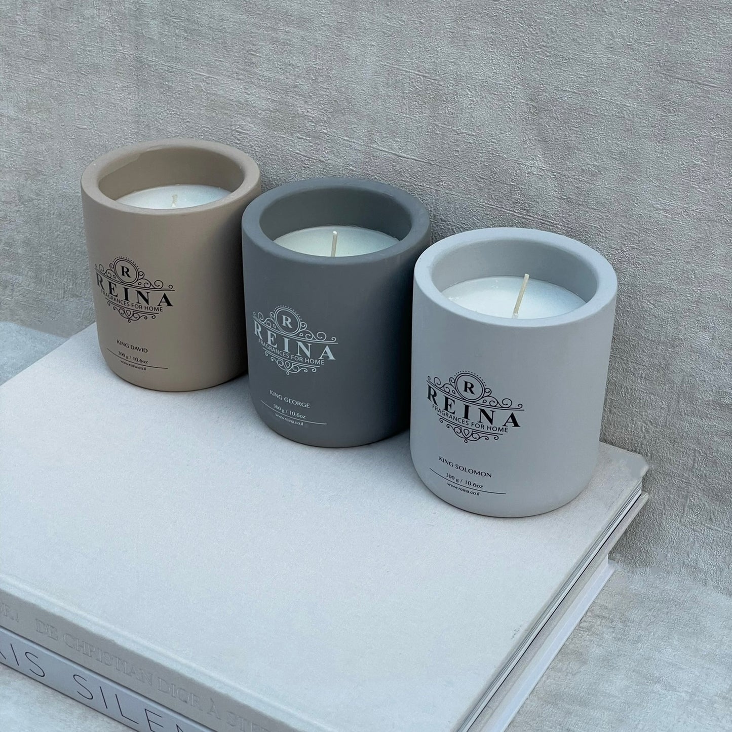 נר ריחני בכלי בטון בניחוח ספא יוקרתי KING SOLOMON