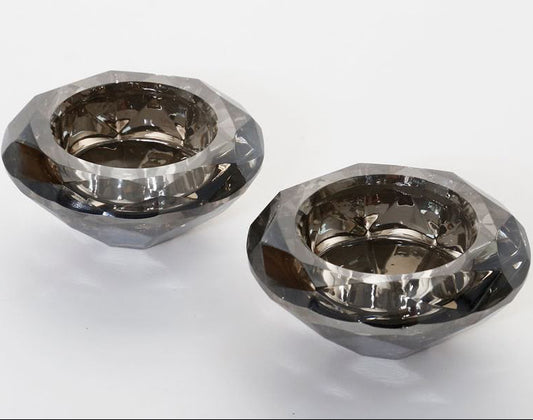 זוג פמוטים קריסטל אפור