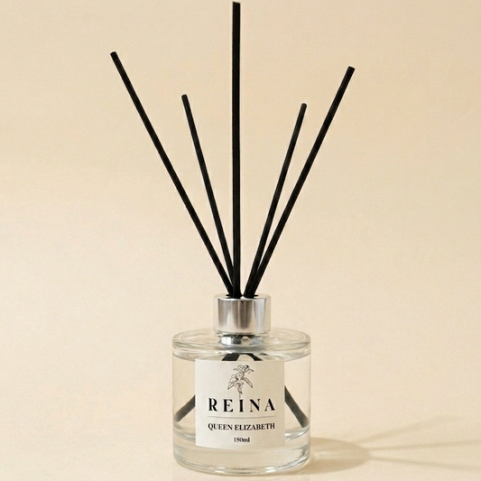 מפיץ ריח מקלות 150 מ״ל בניחוח יוקרתי ואקסקלוסיבי QUEEN ELIZABETH