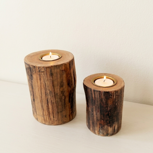 זוג פמוטי בולי עץ (גבוה-נמוך)