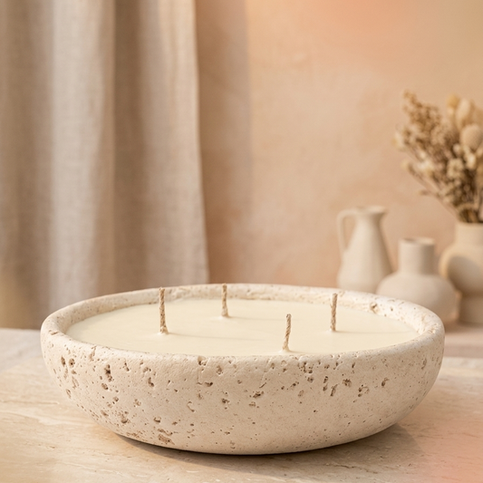 נר אבן 550 גרם בניחוח וניל צרפתי